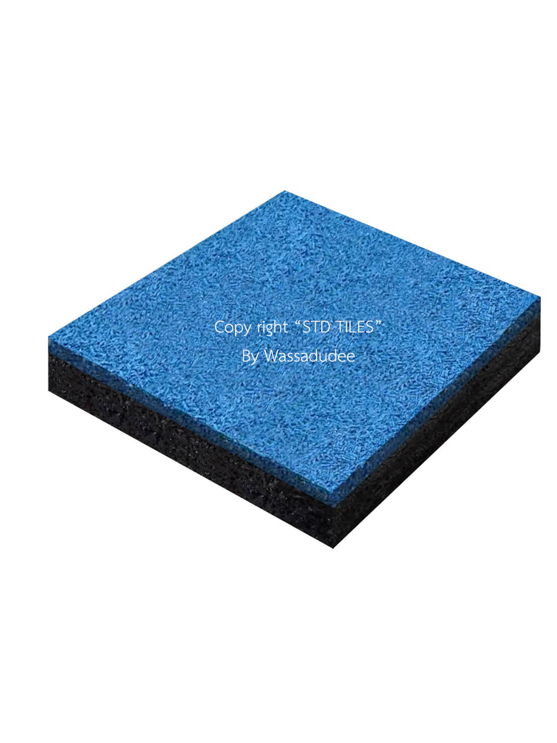 Premium rubber block 25mm. stdtiles_Blue rubber block