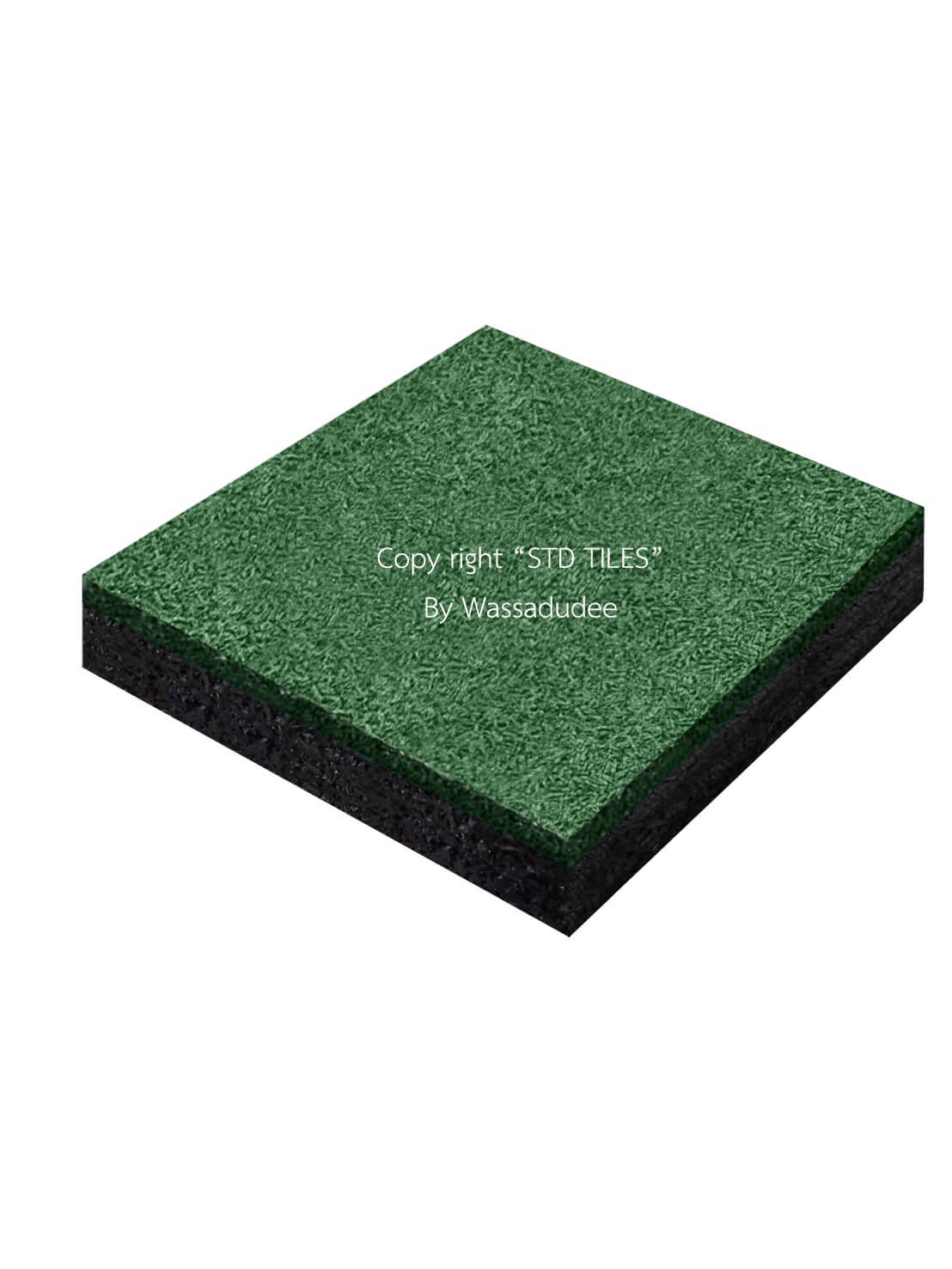 Premium rubber block 25mm. stdtiles_Green พื้นสนามเด็กเล่น