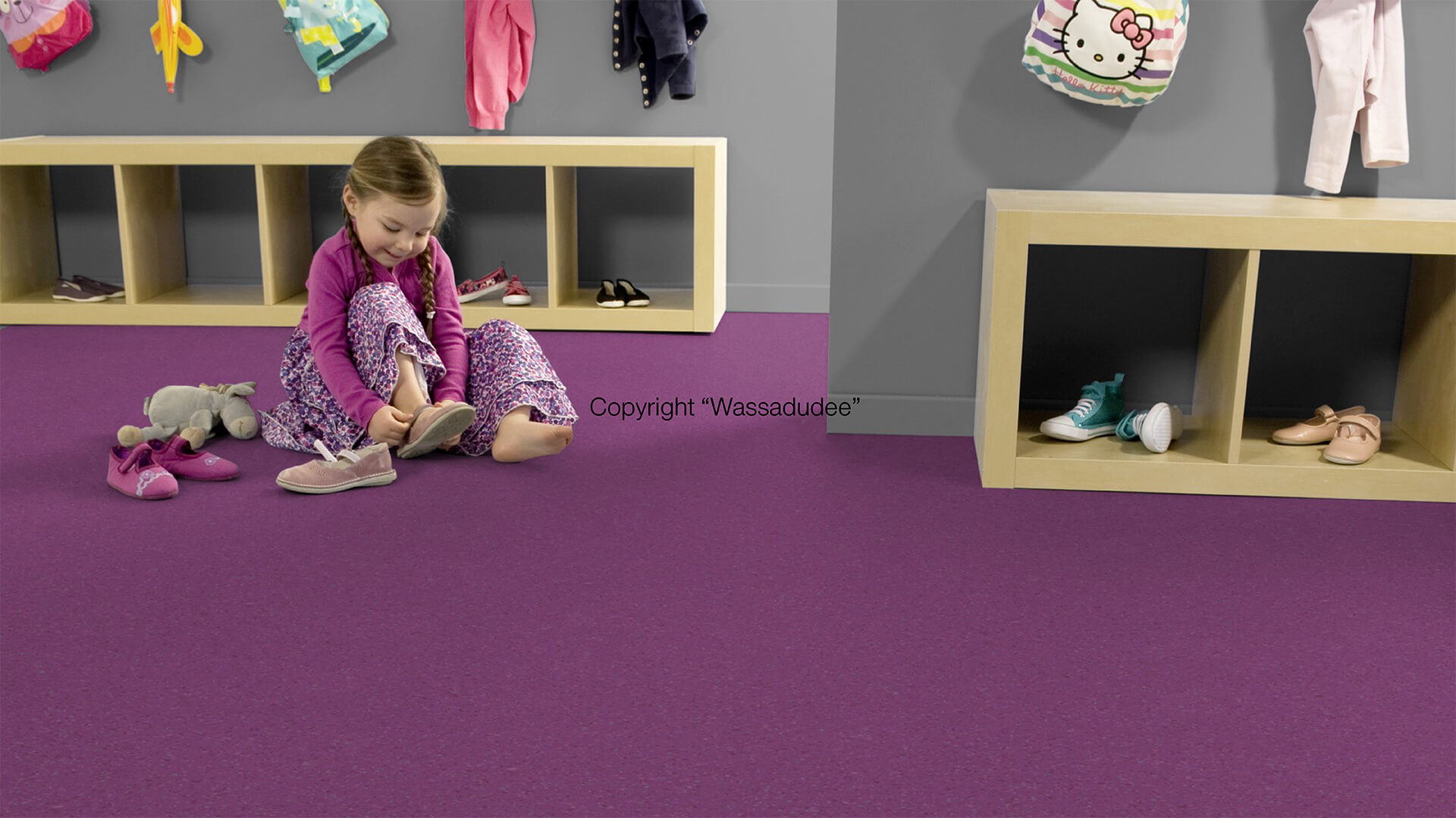 WS-00460220 Violet 005 พื้นยางแบบม้วน ห้องนอนเด็ก