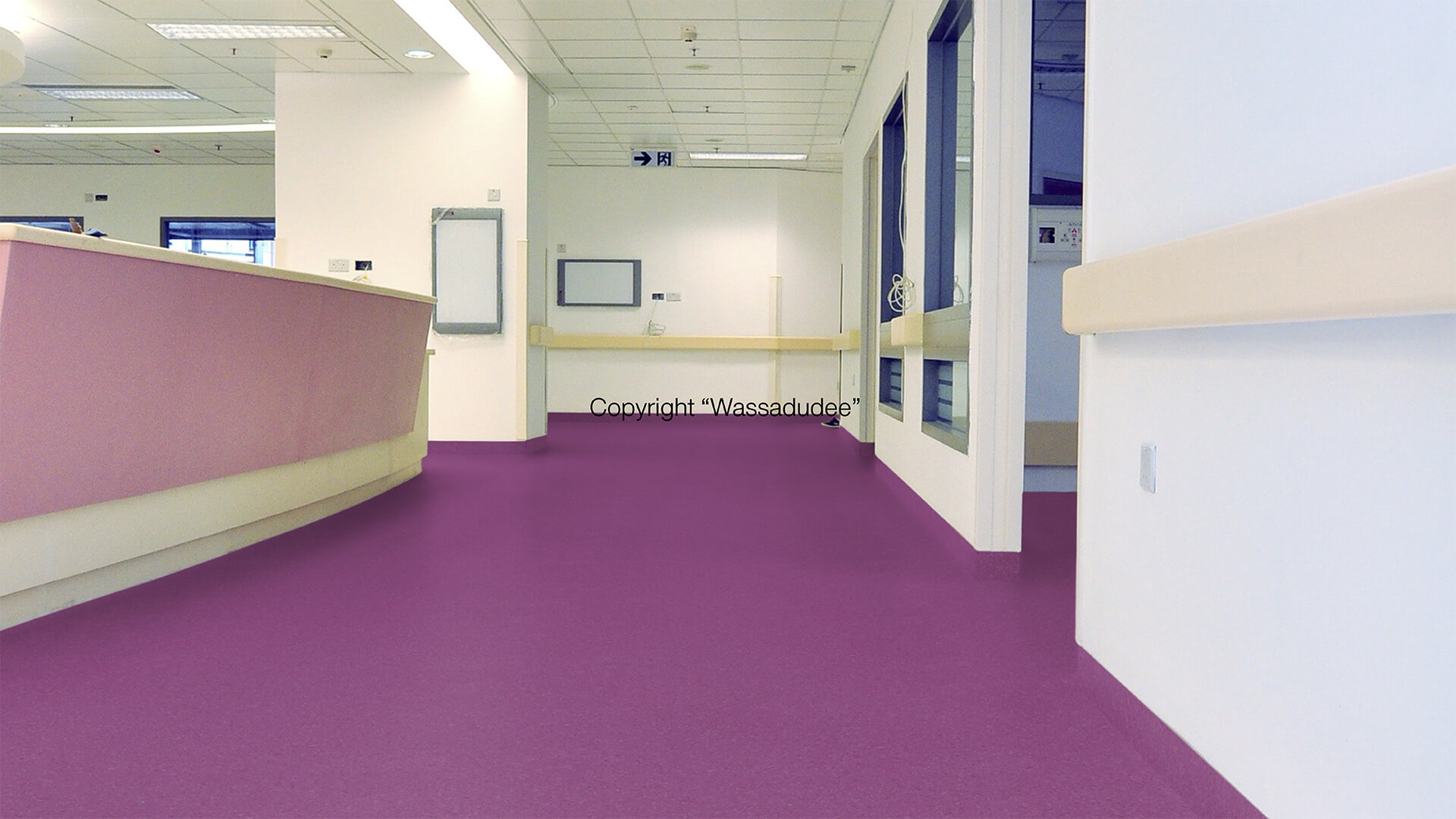 WS-00460220 Violet 007 พื้นยางแบบม้วน โรงพยาบาล