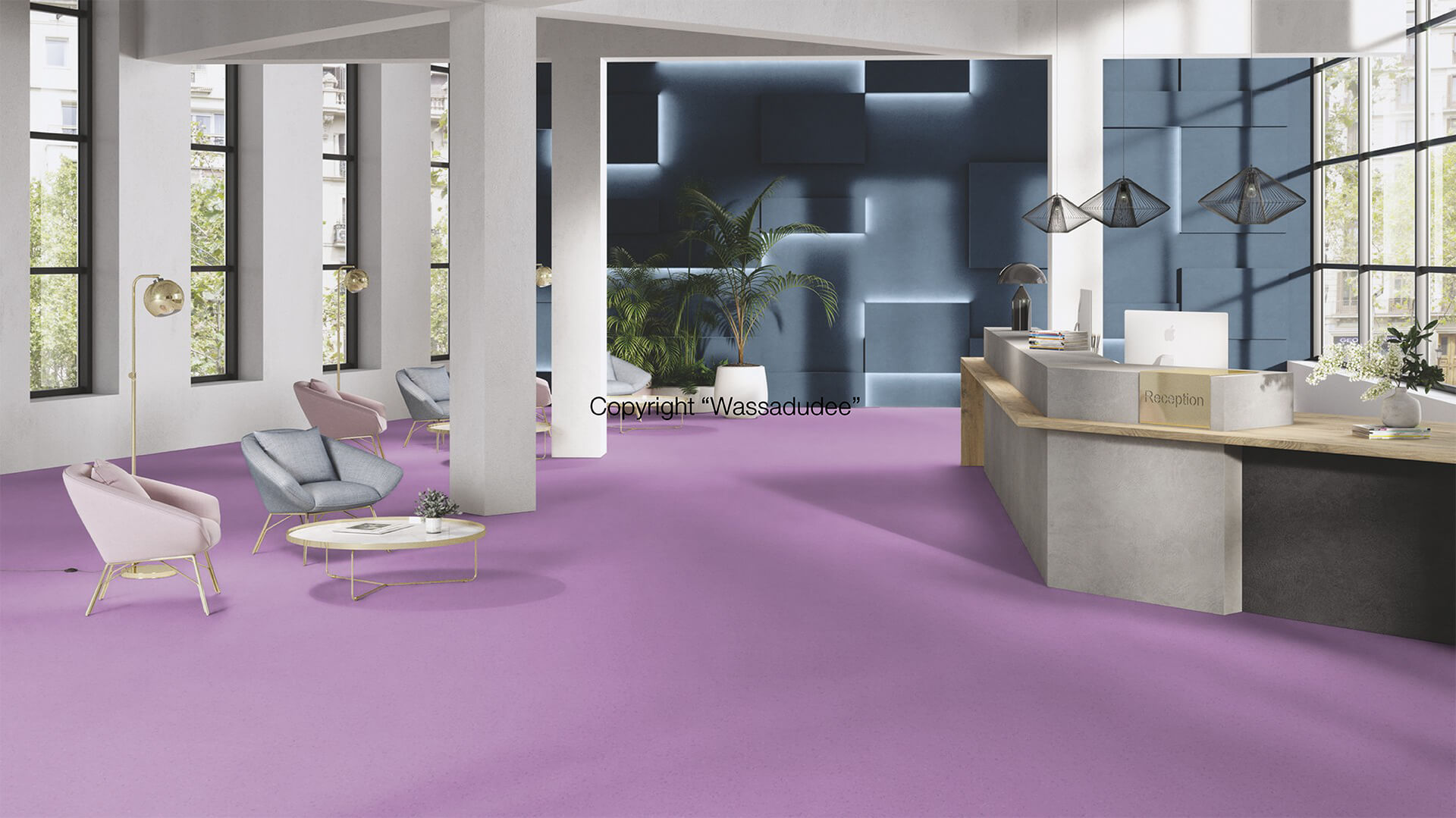 WS-20750220 Lavender 002 กระเบื้องยางม้วน HOMOGENEOUS